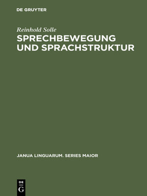 cover image of Sprechbewegung und Sprachstruktur